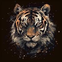 Epic tiger head illustration photo