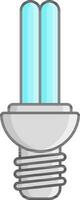 Cyan And Gray CFL Bulb Icon Or Symbol. vector