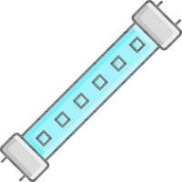 Illustration Of Tube Fluorescent Icon In Cyan And Gray Color. vector