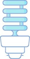 Twisted Bulb Icon In Blue And White Color. vector