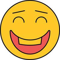 Cute Happy Face Icon In Red And Yellow Color. vector