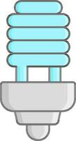 Spiral Bulb Icon Or Symbol In Cyan And Gray Color. vector