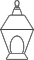 Lantern or Lamp Icon in Line Art. vector