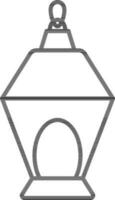 Lantern or Lamp Icon in Line Art. vector