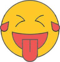 Laughing Face With Tears Of Joy Icon In Red And Yellow Color. vector