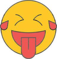 Laughing Face With Tears Of Joy Icon In Red And Yellow Color. vector