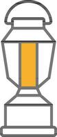 Isolated Hanging Lantern Icon in Yellow And White Color. vector