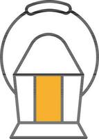 Illustration of Lantern or Lamp Icon in Flat Style. vector