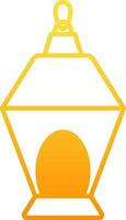 Lantern or Lamp Icon in Yellow And White Color. vector