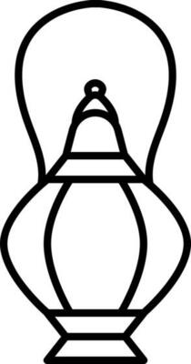 Vector Illustration of Lantern Icon in Thin Line Art.