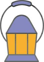 Illustration of Lantern or Lamp Icon in Flat Style. vector