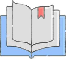 Open Book Icon in Blue and Gray Color. vector