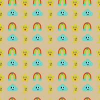 seamless pattern with funny weather vector