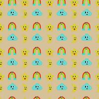 seamless pattern with funny weather vector