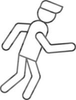 Man Running Icon In Line Art. vector