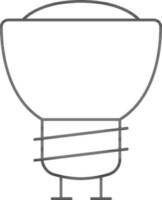 Halogen Light Bulb Icon In Black Line Art. vector