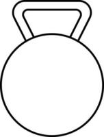 Kettlebell Ball Icon In Black Outline. vector