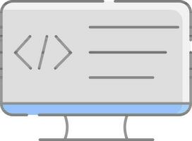 Programing in Computer Gray and Blue Icon. vector