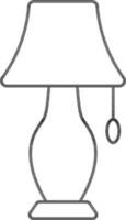 Isolated Table Lamp Icon In Line Art. vector