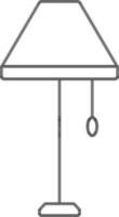 Table Lamp Icon In Black Line Art. vector