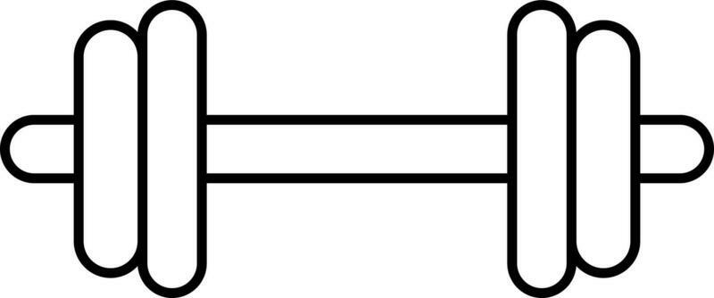 Dumbbell Icon In Black Line Art.