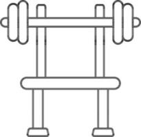 Bench Press Icon In Black Line Art. vector