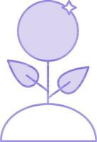 Grow Money Plant Icon In Purple And White Color. vector