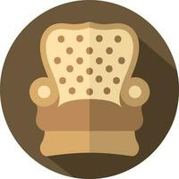 Royal Armchair Icon On Brown Background. vector