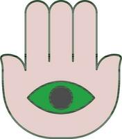 Flat Style Hamsa Hand Icon In Flat Style. vector