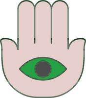 Flat Style Hamsa Hand Icon In Flat Style. vector