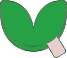 Fortune Cookie Icon In Pink And Green Color. vector