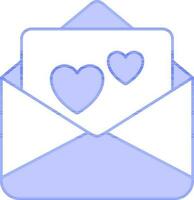 Love Card Or Letter Icon In Blue And White Color. vector