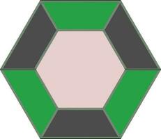 Hexagon Gems Colorful Icon In Flat Style. vector