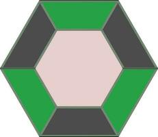 Hexagon Gems Colorful Icon In Flat Style. vector