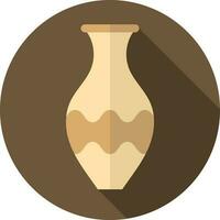 Vase Icon On Brown Background. vector