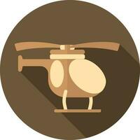 Helicopter Icon On Brown Background. vector