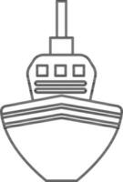 Ship Icon In Black Line Art. vector