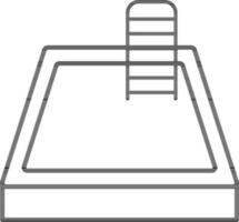 Top View of Swimming Pool Icon In Black Outline. vector