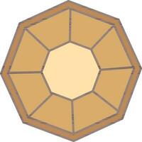 Flat Style Alexandrite Icon In Brown Color. vector