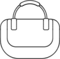 Isolated Carry Bag Or Purse Icon In Thin Line Art. vector