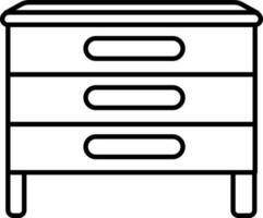 Flat Style Drawer Icon In Line Art. vector