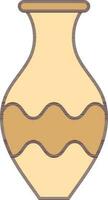 Vase Icon In Brown Color. vector