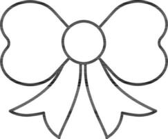 Bow Ribbon Icon In Black Outline. vector