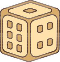 Dice Icon In Brown Color. vector