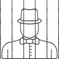 Prisoner Or Gangster Icon In Line Art. vector