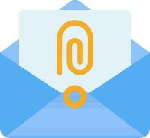 Flat Style Email Link Yellow and Blue Icon. vector