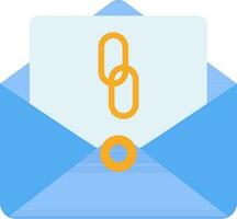 Message Link Icon in Yellow and Blue Color. vector