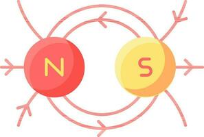 Magnetism Diagram Icon In Red And Yellow Color. vector