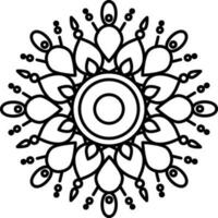Linear Style Mandala Icon. vector