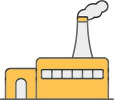 Factory Icon In Yellow And Gray Color. vector